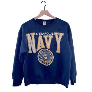 VNTG NAVY crewneck graphic sweatshirt M
